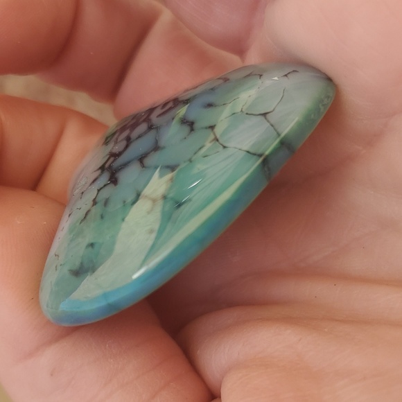 New Green and Black Dragon Veins Agate Carved Heart Shaped Pendant. - Picture 3 of 6